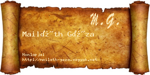 Mailáth Géza névjegykártya